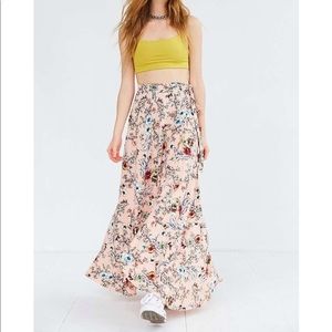 Urban Outfitters Floral Tulip Wrap Maxi Skirt